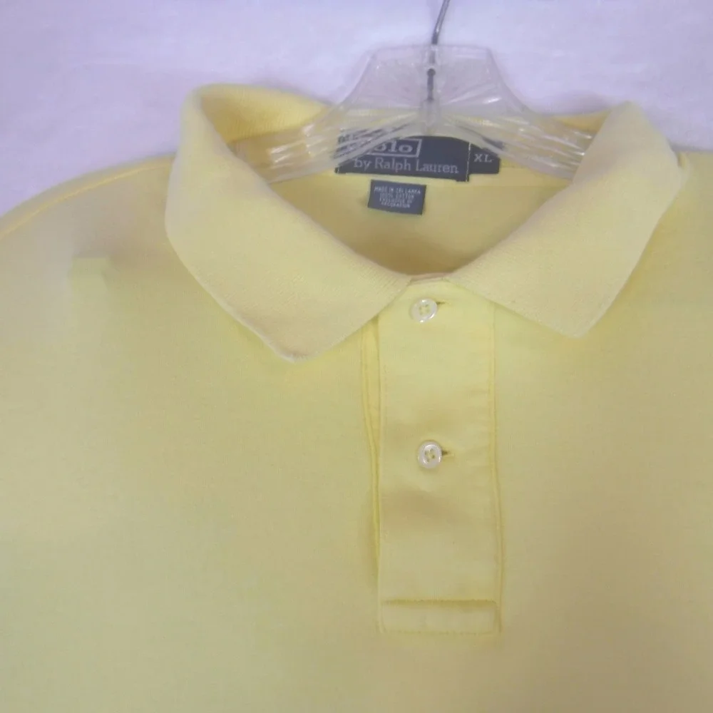 Polo Ralph Lauren‎ Mens Yellow Classic Fit Short Sleeve Polo Shirt XL Golf